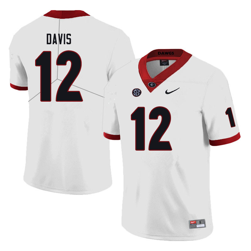 Men #12 Rian Davis Georgia Bulldogs College Football Jerseys Sale-Black